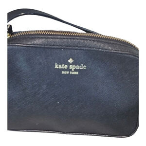 Kate Spade Black Zipper Closure Adjustable Strap Leather Crossbody Handbag